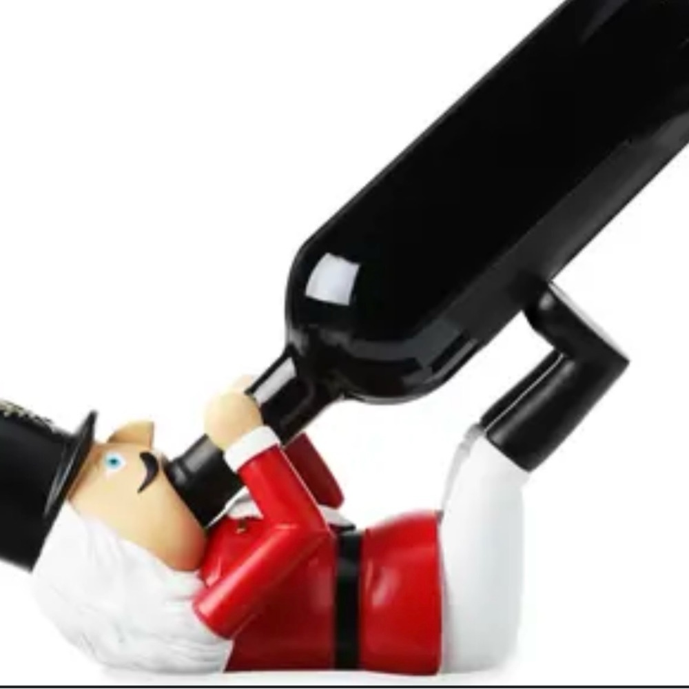 True & Co. Festive Red And Black Wine Bottle Holder - bottle not included